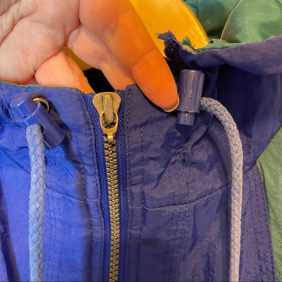 Vintage 80s Adidas Color Block Trefoil Nylon Puffer Jacket - Picture 3 of 10